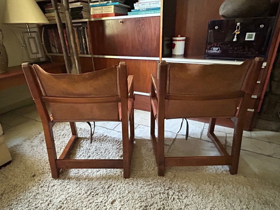 Pair of Paco Muños armchairs, Darro edition, Razzia model, 1959 – Leather (photo 6 of 11)
