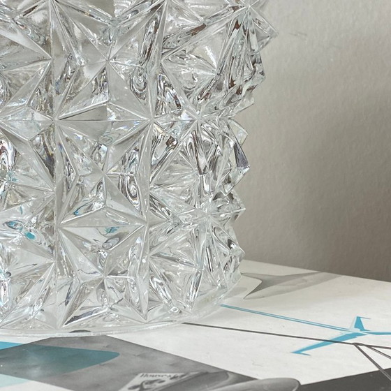 Image 1 of lampada portatile antica a forma di tulipano in vetro trasparente