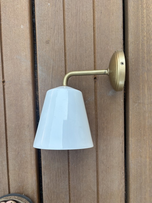 Corston wandlamp messing porcelein – wandlampen, Porcelain, Brass