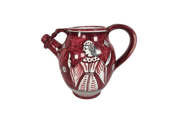 Image 1 of Deruta Mateucci - cranberry red - hand-painted - Italy - 1960s