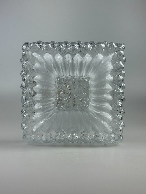 60er 70er Jahre Deckenlampe Leuchte Plafoniere Flush Mount Glas German Design