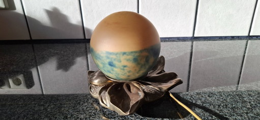 Vintage Moonlamp Glass Brass Base – tafellampen (photo 2 of 7)