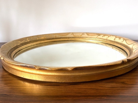 Vintage Gilded Convex Round Mirror Regency by Atsonea – Wood (photo 3 of 10)
