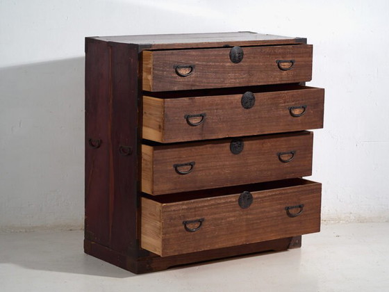 Antique Japanese Tansu chest of drawers - Meiji / Taishō Period (c. ) #29 – Iron (photo 18 of 40)