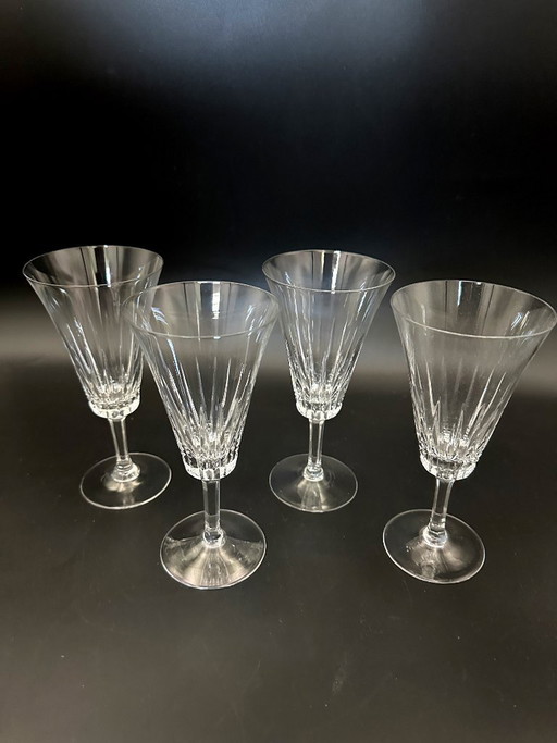 4 x loodkristallen champagneglazen met design