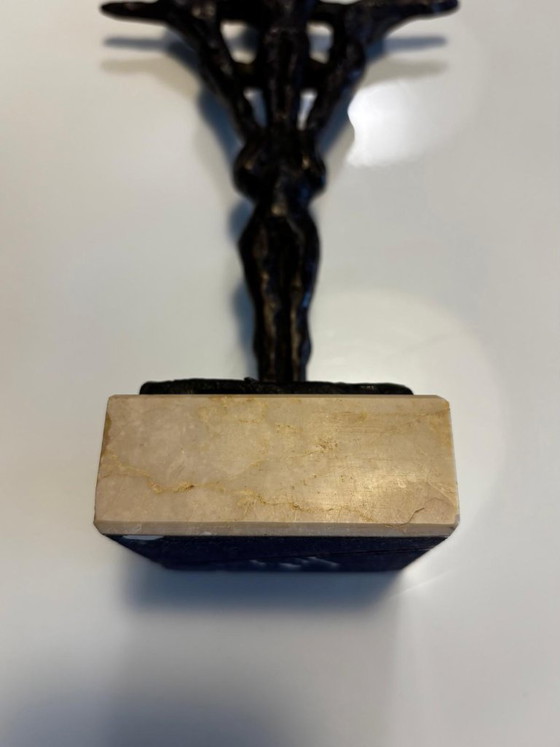 Image 1 of John Bier - sculpture, The Acrobats No. 6 - 38.5 cm - Bronze, Marble - 1987