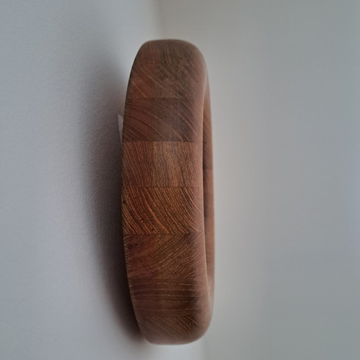 Vintage Sculptural Solid Teak Wall Clock – 1970s Mid-Century Modern Design Dänemark – klokken, Wood (photo 2 of 6)