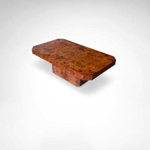 Burl Wood Coffee Table With Bar By Maison Lancel France 1980s – salontafels (photo 2 of 10)