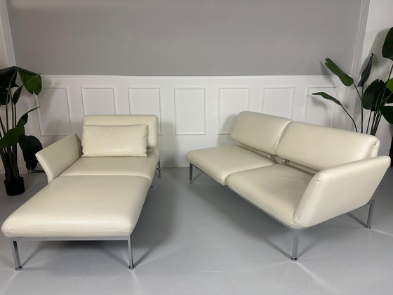 Image 1 of Brühl Roro Sofa Sleeping Function White Couch Leather