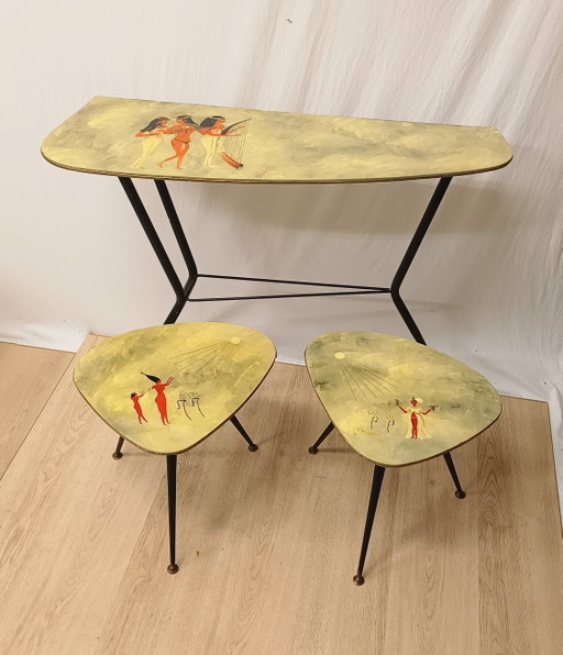 Italiaanse Set Vijftiger Jaren Bijzettafels .