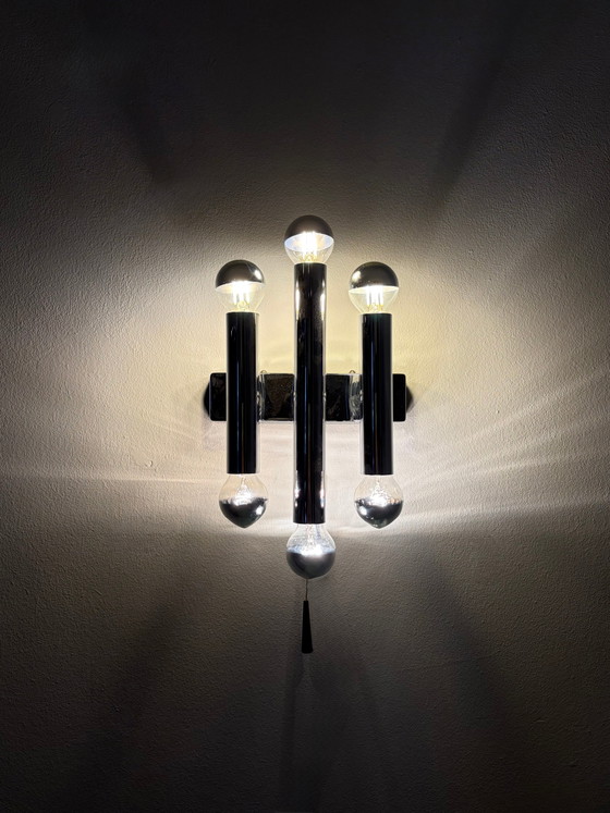 Italian chrome wall lamp in the style of Sciolari – Wall lights, Metal, Italian Design (photo 4 of 5)