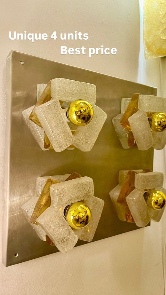 Image 1 of Aplique de pared Albano Poli de Poliarte XXL 4, cristal de Murano, Italia, 1970