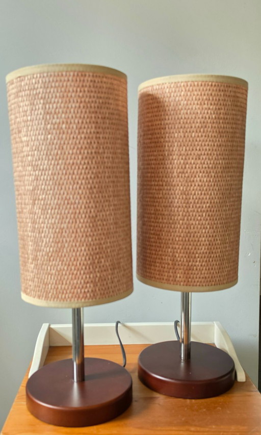Tarogo W.561, table lamps with woven shades