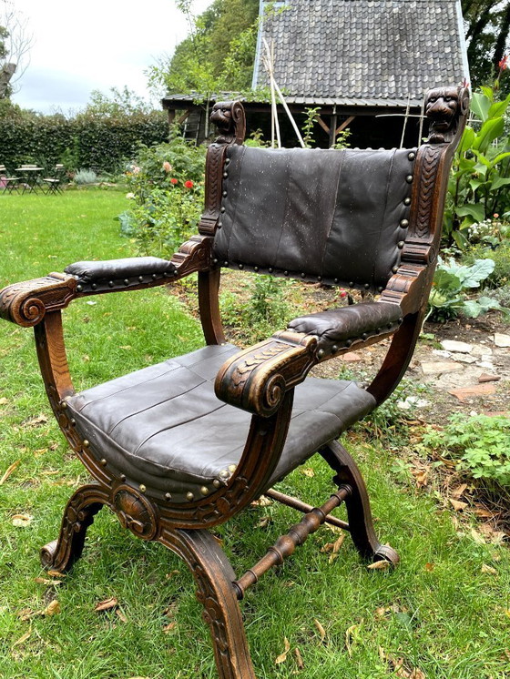 Image 1 of Dagobert ridderstoel leder 1900