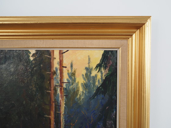 Image 1 of Tableau "La forêt d'automne", design scandinave, années 1960