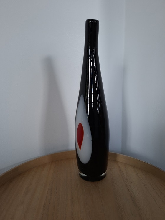 Image 1 of Vintage Murano "Evil Eye" Vase – Black/Red/White (35 cm)