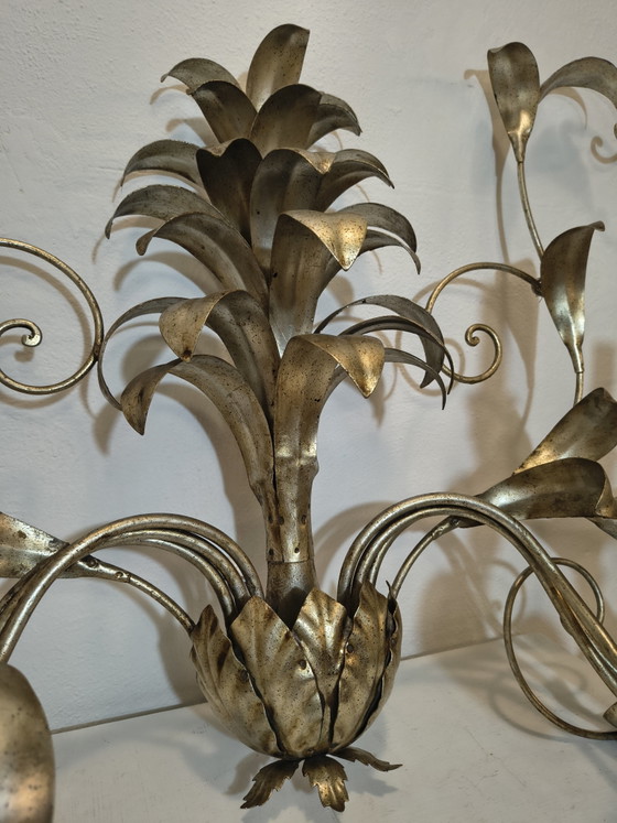 Wall lamp, floral metal 6 lights with multiple arms, silver – Wall lights (photo 4 of 5)