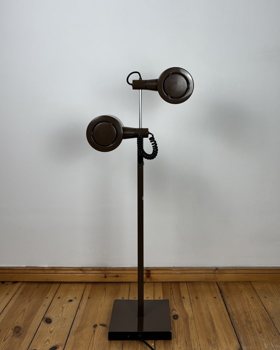 Image 1 of Vintage Floor Lamp by Ronald Homes for Conelight Twinlight 1970s Space Age Industrial design Mid Century 70s Minimalism