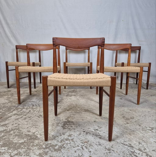 H.W. Klein, Bramin chaises danoises vintage années 60 Mid Century