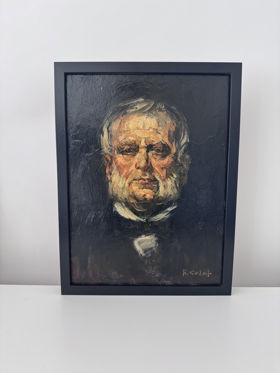 Mid-Century Expressionist Portrait Painting by Robert Colot (Belgian, 1927–1993) – Paintings & Drawings, Wood (photo 2 of 5)