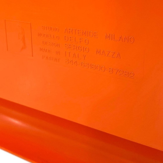 Image 1 of Orange Delfo Mirror by Sergio Mazza for Artemide, 1970s