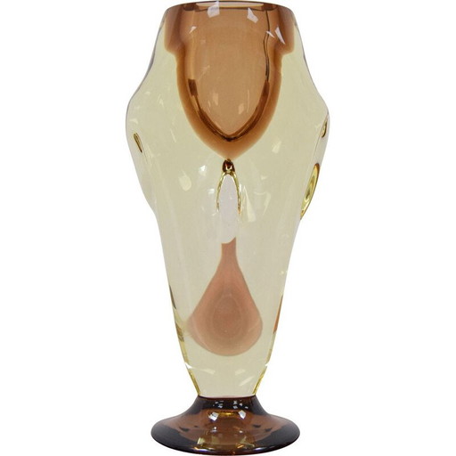 Vintage art glass vase by Chribska, Czechoslovakia 1960