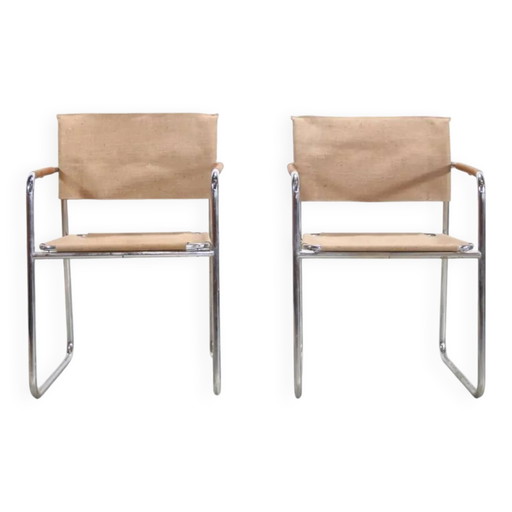 Karin Mobring Amiral stoelen in chroom en jute uit 1973 – Ikea, eetkamerstoelen, Leather, Chrome, Vintage