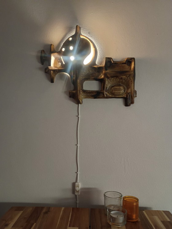 Image 1 of Lampada da parete in ceramica brutalista anni '70