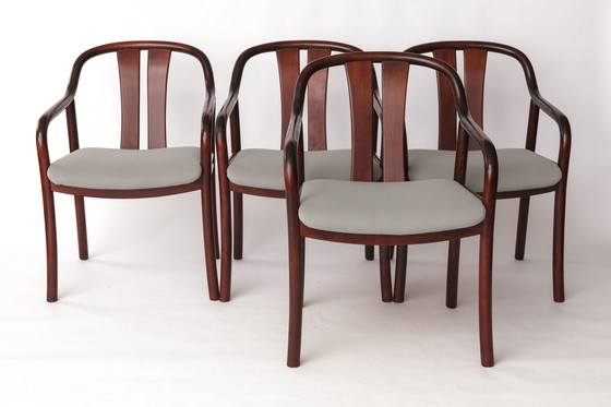 Image 1 of 1 de 4 Fauteuil vintage d'Oswald Beck pour Casala - années 1980 Design allemand, tissu gris