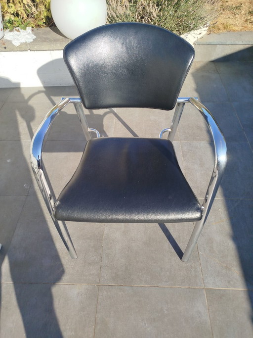 10 Brayton-stoelen – eetkamerstoelen, Leather, Metal