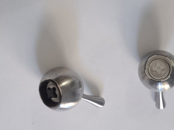Image 1 of Salt and pepper set. 'Twist' Georg Jensen.