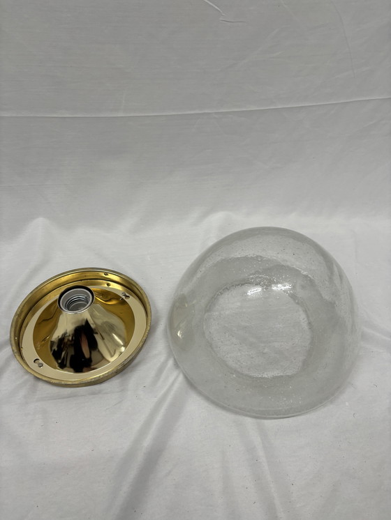 Image 1 of Lampe vintage en verre bulle Hoffmeister années 1970, ère spatiale