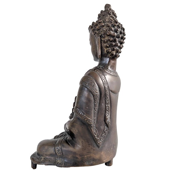 La Source de Guérison – Bouddha de la Médecine en Bronze Massif – Népal – 23 cm – 2 kg – Sculptures (photo 6 of 9)