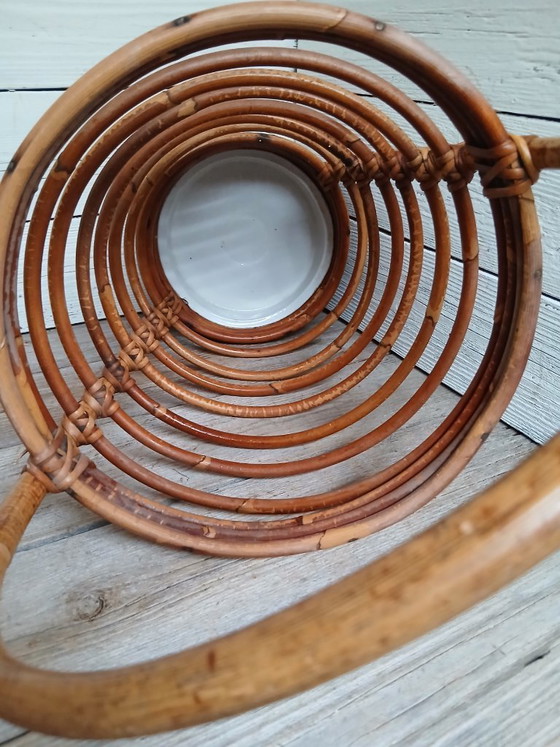 Image 1 of Paraplubak rotin vintage jaren '60, ontwerp italien.