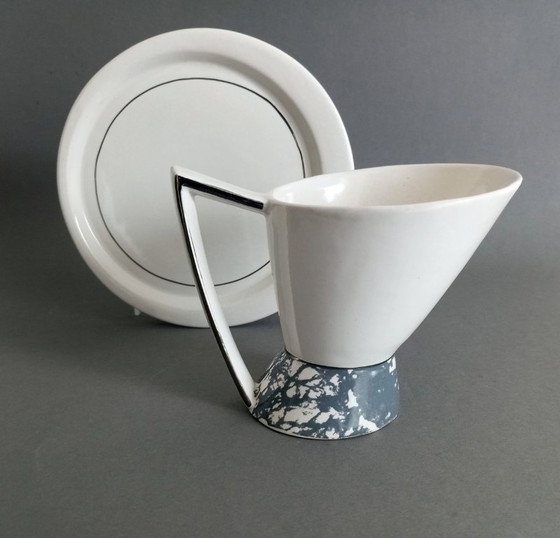 Olga Benedek /Hongaarse DeForma! Groep/ - Memphis Milano/Postmodern "Platina" Luxe Theeservies 1986 (photo 10 of 15)