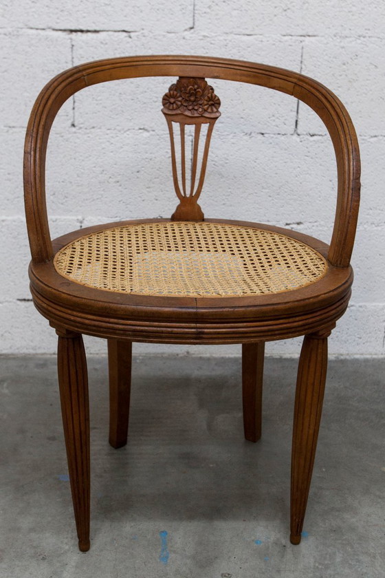 Image 1 of Vintage Louis XVI style chair – Cane seat, lyre-shaped back
