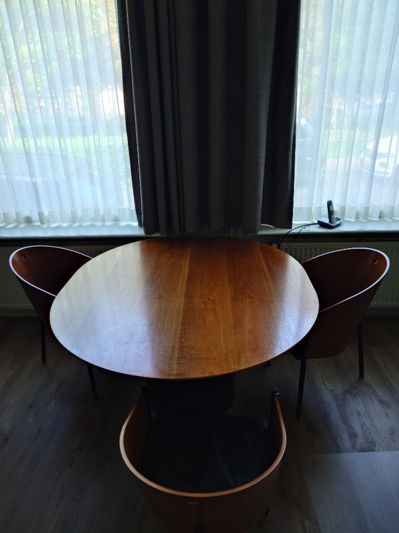 Philippe Starck Driade Costes Sedie (3x) + Tavolo e Mobile abbinati – Set da pranzo, Metallo, Pelle (photo 6 of 8)