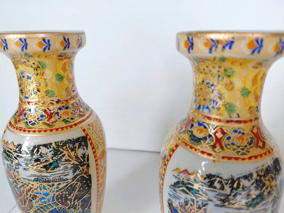 Set 3 Vasi Vintage Geisha Giapponesi Satsuma, Anni '60/'70 – Porcelain (photo 6 of 16)