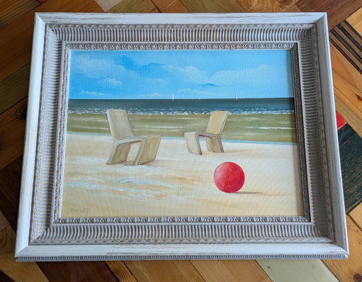 Painting Zeedijk Ostend with Red Ball 2 P was trick Ramont