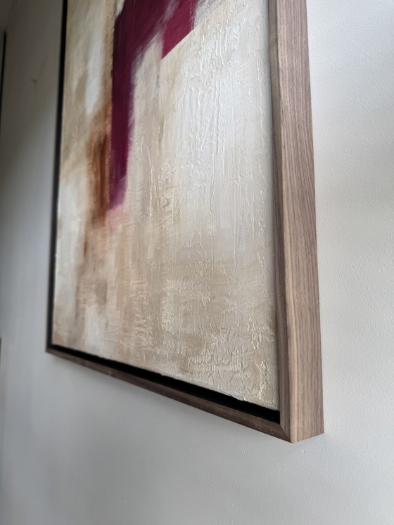 Uniek Abstract Textuurschilderij 60x80 cm (Incl. Walnoot Baklijst) – Wanddecoratie, Canvas, Wood (photo 5 of 5)