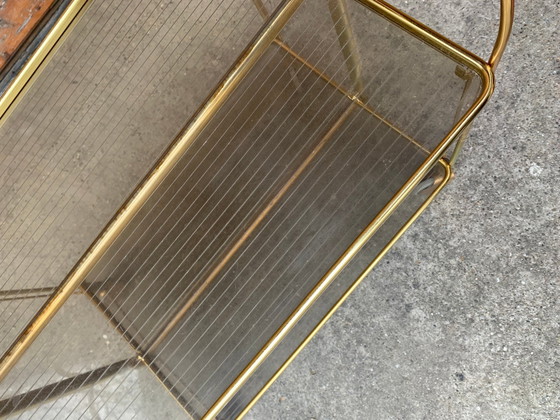 Vintage Folding Trolley in Gold Brass and Plastic – Bar carts (photo 5 of 5)