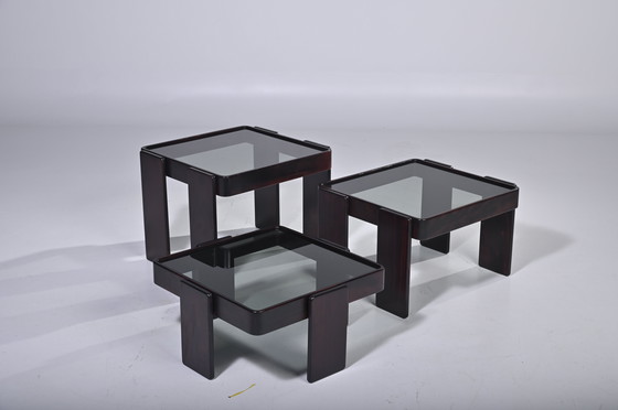 Image 1 of SET OF 3 NESTING TABLES BY GIANFRANCO FRATTINI FOR CASSINA