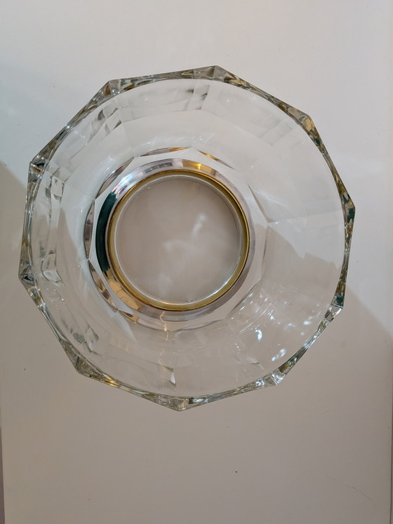 10-eckige Kristallglasschale mit versilbertem Fuß – Schalen, Crystal, Metal (photo 3 of 5)