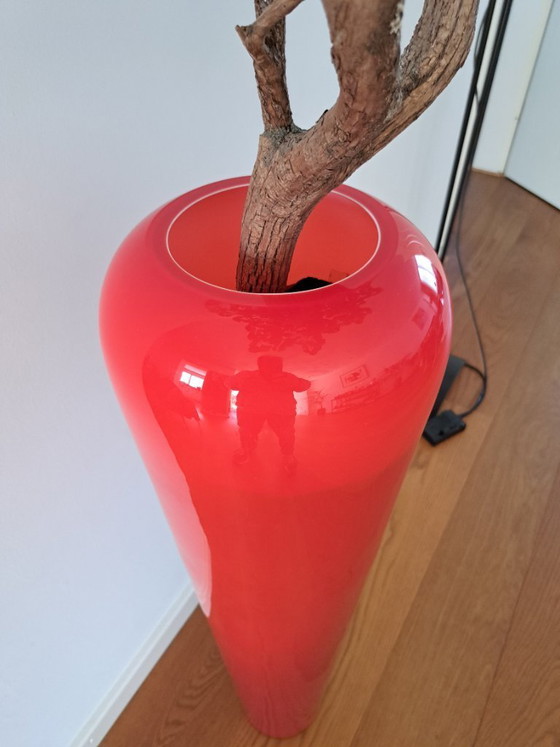 Image 1 of Beautiful Slender Red Glass Vase