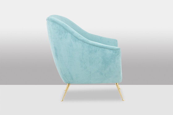 Image 1 of Pair of Corduroy Armchairs - Travail Contemporain