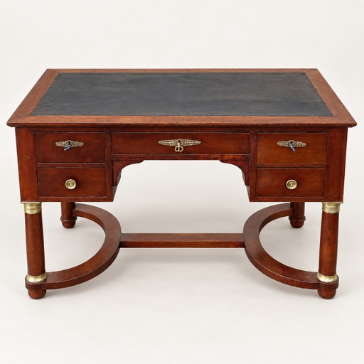 Bureau plat style empire en acajou