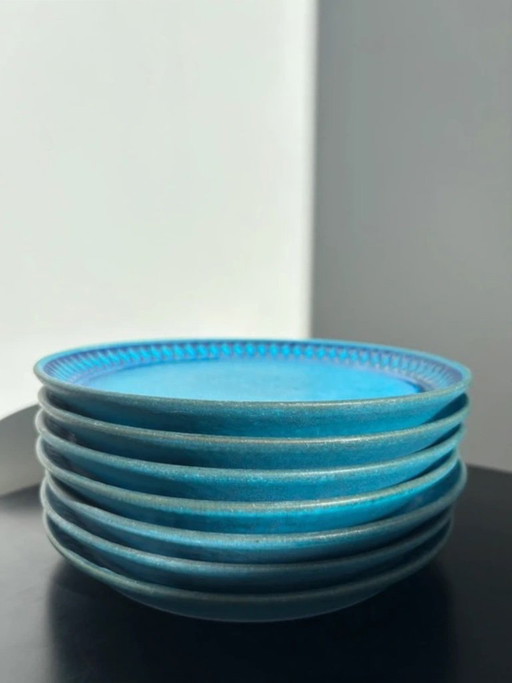 8x Vintage Ceramano "Sapphire" Breakfast Plates - 60s - West Germany – servies, Ceramic (photo 2 of 9)