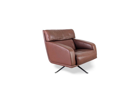 Image 1 of Poltrona girevole originale Rolf Benz in pelle, marrone, poltrona direzionale di design.