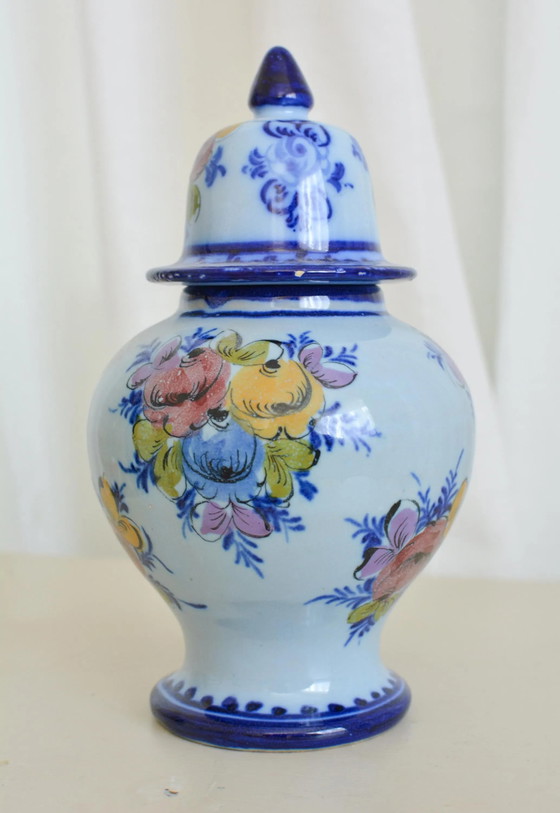 R.C.C.L. Alcobaça Vase Potiche Floral, Céramique Portugaise Peinte à la Main, Années 70 – Porcelain, Ceramic (photo 2 of 5)