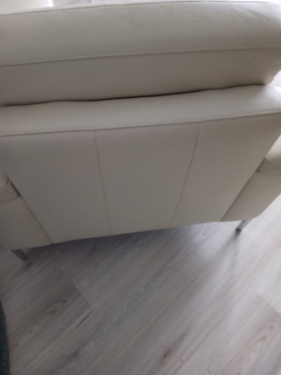 Fauteuil en Cuir Musterring, Couleur Crème – Leather, polished steel (photo 5 of 11)